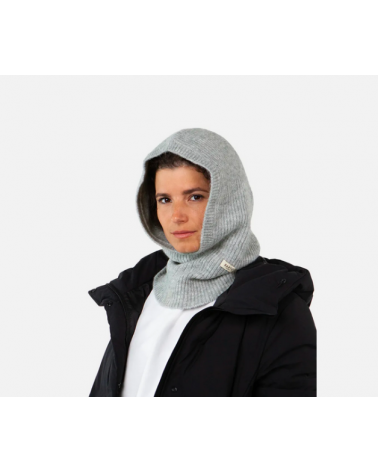Bonnet forme cagoule en tricot modèle Karesa coloris gris - Barts
