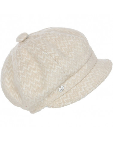 Gavroche Rabionek beige et écru  – casquette femme en laine, élégante et raffinée