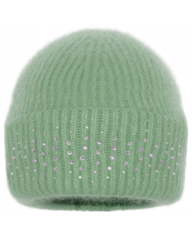 Bonnet Polonais chic et souple en Angora coloris vert amande - Chapo & Co