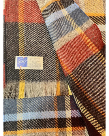 Écharpe Labonal Made in France homme carreaux brique