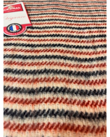 Écharpe Labonal rayée beige, marine et rouge – Élégance Made in France