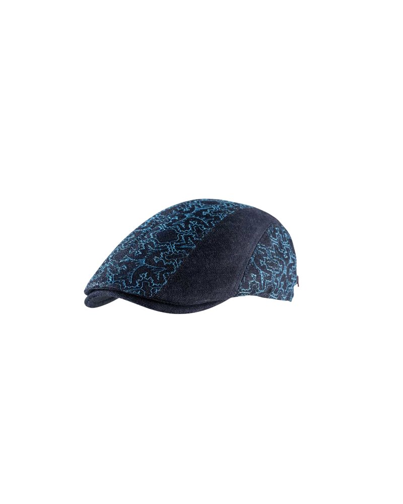 Casquette plate denim brut brodée – Fabrication italienne