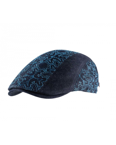 Casquette plate denim brut brodée – Fabrication italienne