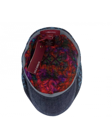 Casquette plate denim brut brodée – Fabrication italienne