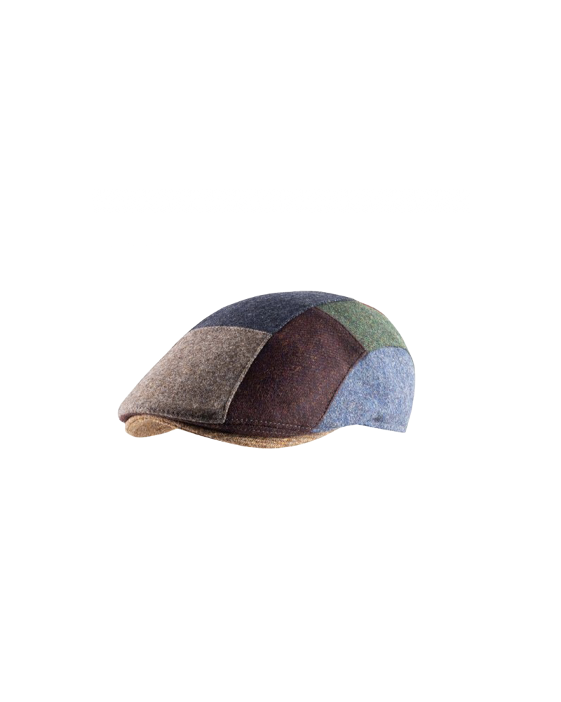Casquette plate en laine avec oreilles impression patchwork - Göttmann