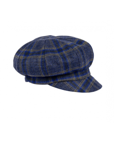 Gavroche réversible à carreaux bleu outremer – Velours côtelé uni – Fabrication Européenne