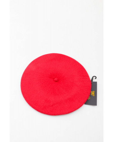 Béret femme type Basque en laine coloris rouge foncé - Chapo & Co