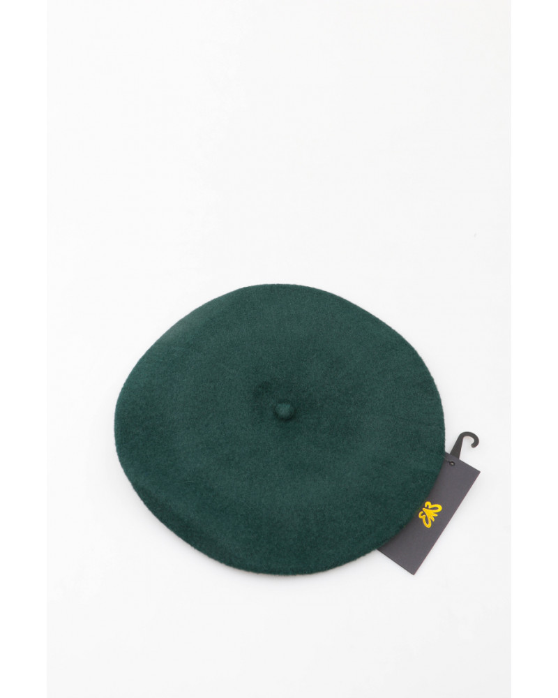 Béret femme type Basque en laine coloris vert foncé - Chapo & Co
