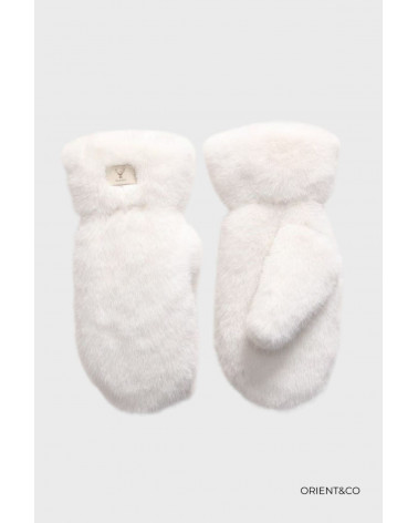 Moufles en fourrure ultra douce coloris blanc - Chapo & Co