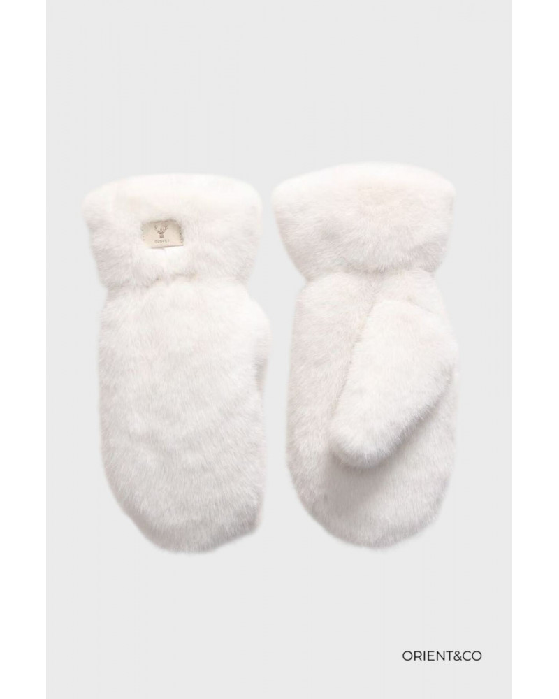 Moufles en fourrure ultra douce coloris blanc - Chapo & Co