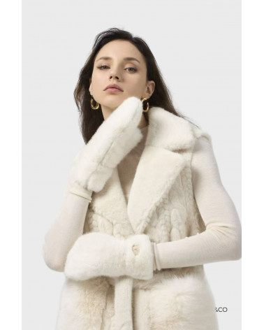Moufles en fourrure ultra douce coloris blanc - Chapo & Co