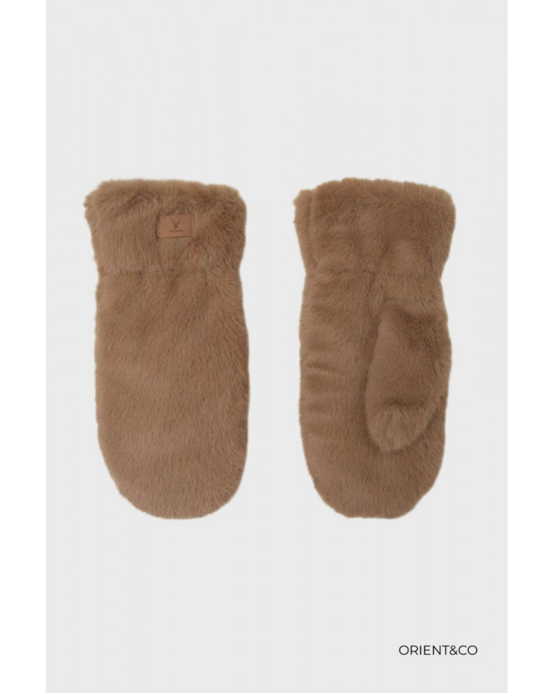 Moufles en fourrure ultra douce coloris camel - Chapo & Co