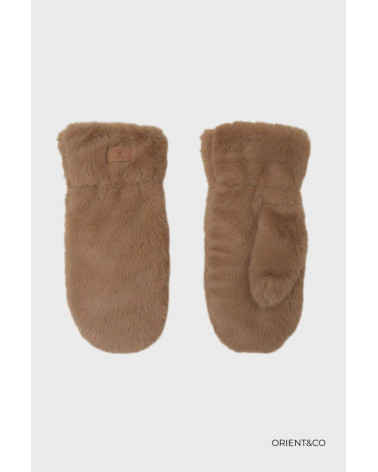 Moufles en fourrure ultra douce coloris camel - Chapo & Co