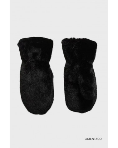 Moufles en fourrure ultra douce coloris noir - Chapo & Co