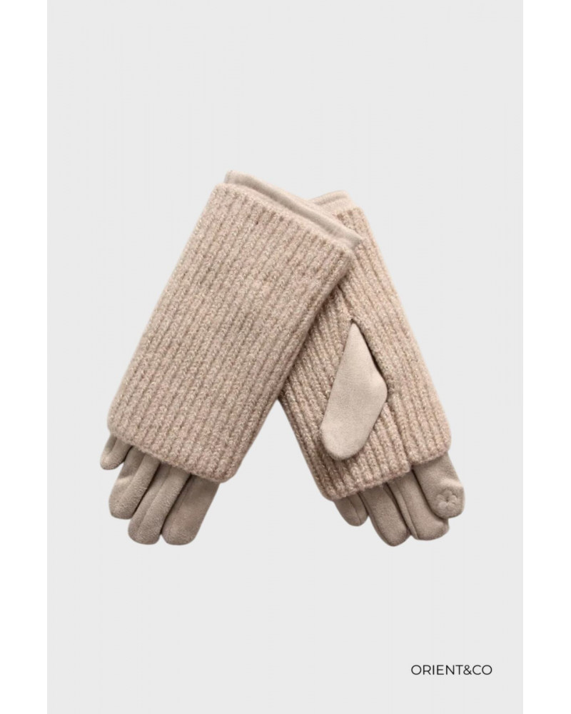 Gants Femme Tactiles – Maille douce & décor poignet coloris écru