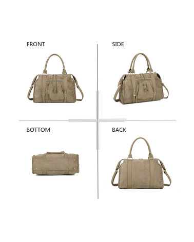 Sac à main femme – Effet suédine avec bandoulière – Style chic et polyvalent