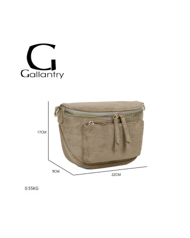 Sac banane femme – Effet suédine avec bandoulière – Style chic et polyvalent