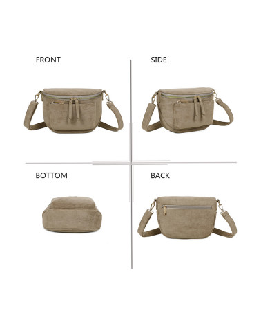 Sac banane femme – Effet suédine avec bandoulière – Style chic et polyvalent