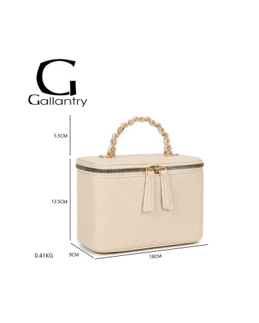 Sac à main matelassé coloris beige – Élégance intemporelle et détails chaînés