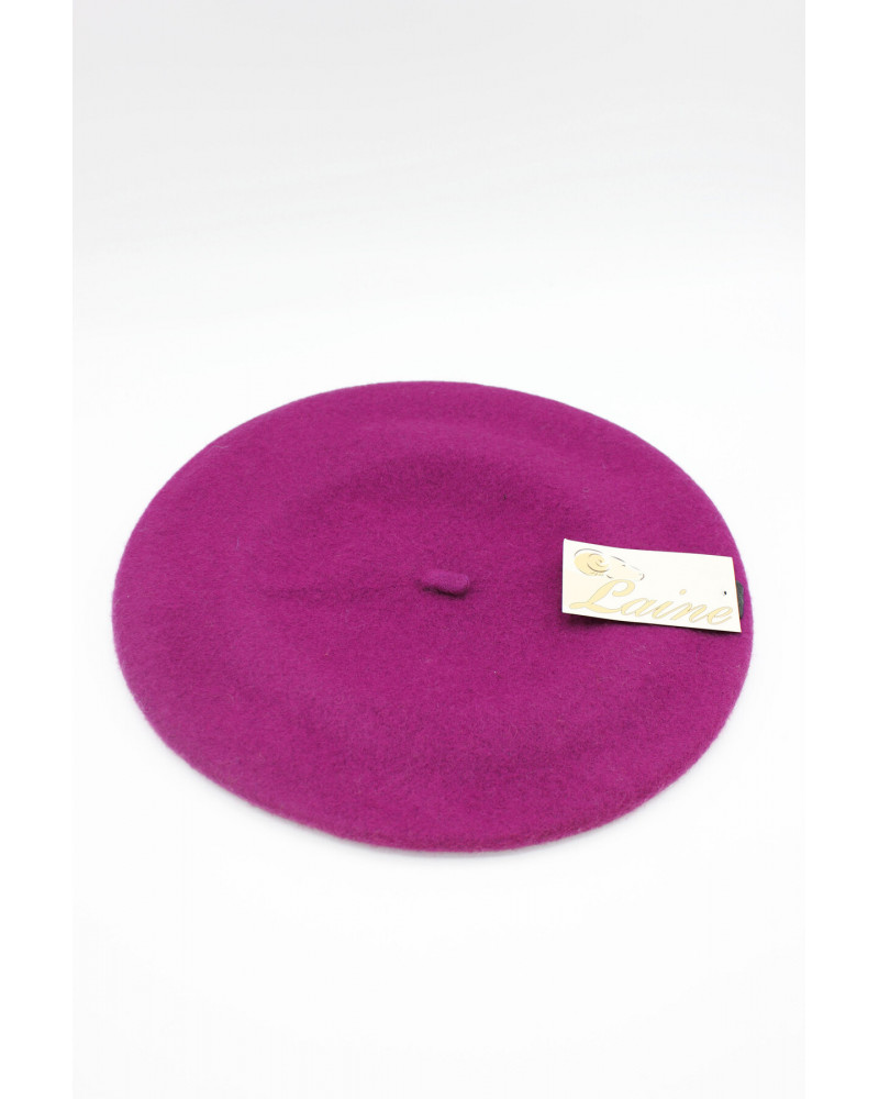 Béret type Basque en 100% laine coloris mauve - Chapo & Co