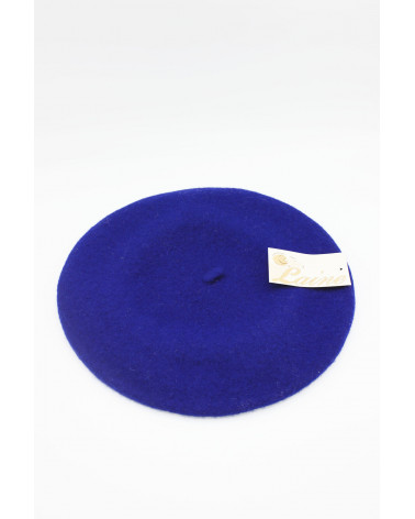 Béret type Basque en 100% laine coloris bleu roi - Chapo & Co