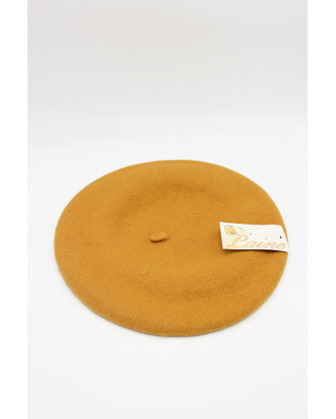 Béret type Basque en 100% laine coloris moutarde - Chapo & Co