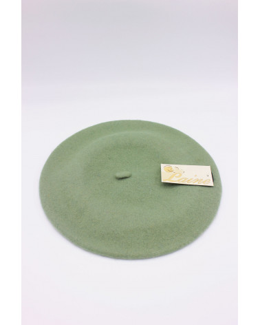 Béret type Basque en 100% laine coloris vert - Chapo & Co