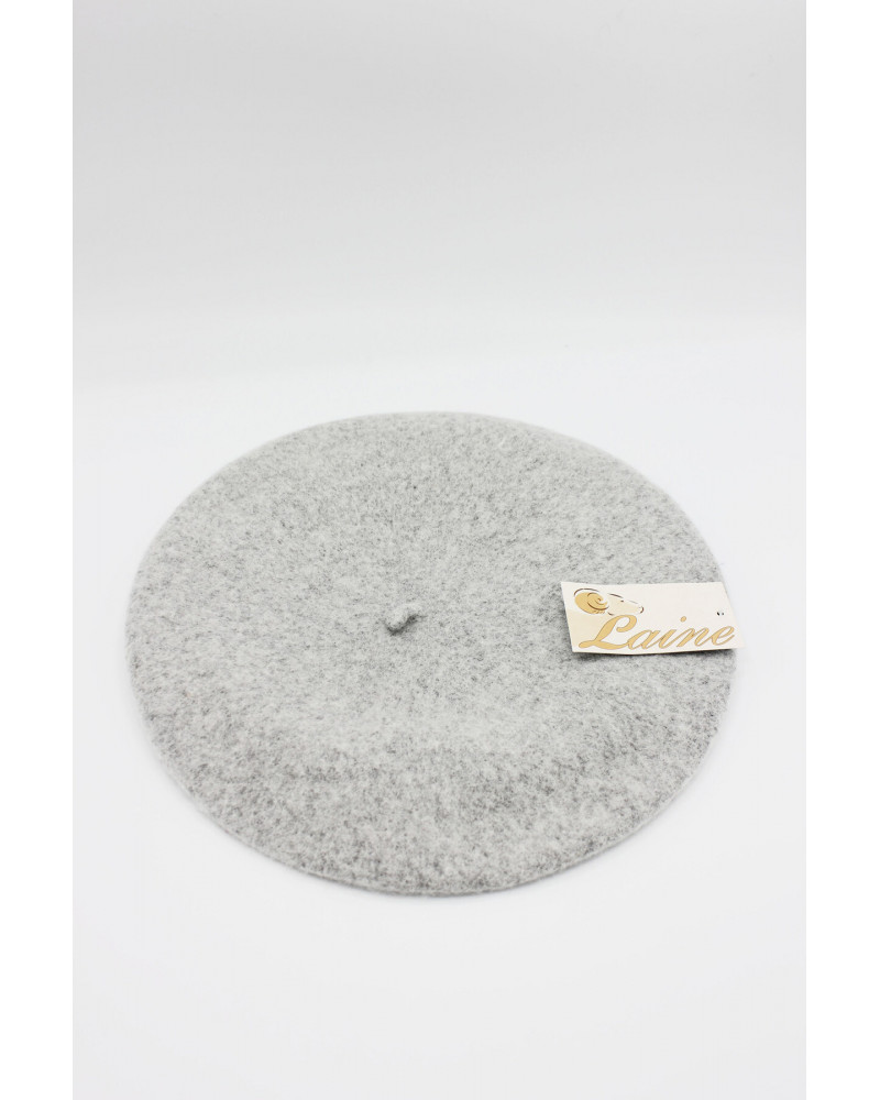 Béret type Basque en 100% laine coloris gris perle - Chapo & Co