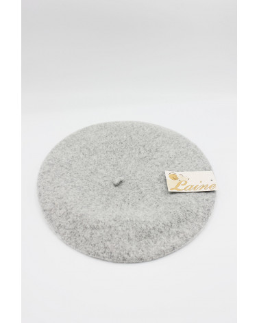 Béret type Basque en 100% laine coloris gris perle - Chapo & Co