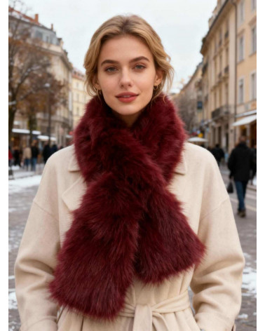 Écharpe col en fausse fourrure coloris Bordeaux - Chapo & Co