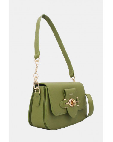 Sac bandoulière vert Tom&Eva – Fermeture métallique chic