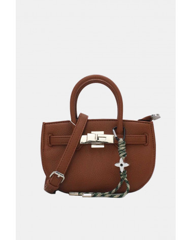 Sac à main chic petit format Demi-lune coloris brun - Chapo & Co