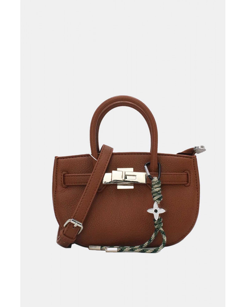 Sac à main chic petit format Demi-lune coloris brun - Chapo & Co