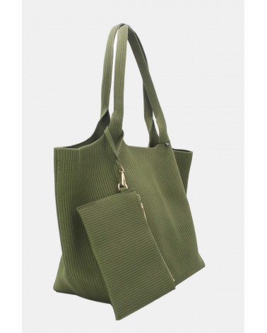 Grand sac style cabas porté épaule pliable coloris Olive