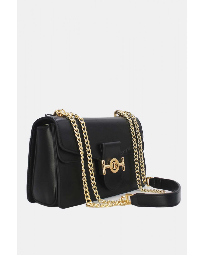 Sac à main chic petit format à bandoulière chainette noir - Chapo & Co