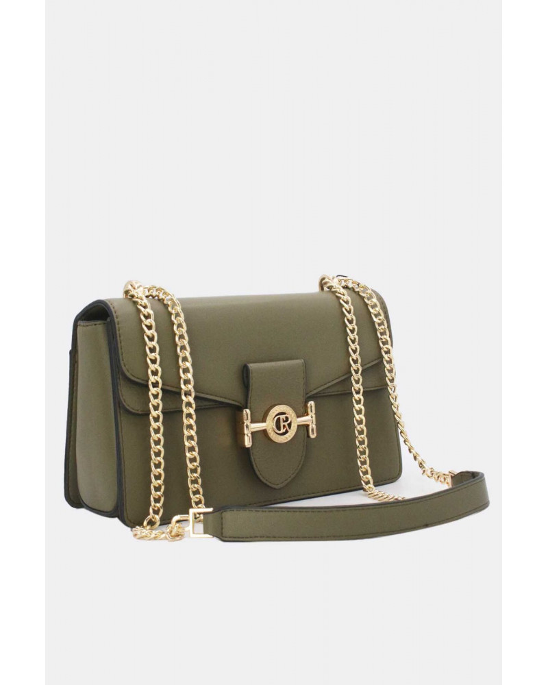 Sac à main chic petit format à bandoulière chainette olive - Chapo & Co