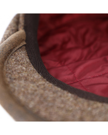 Casquette plate en laine vierge unie coloris Taupe - Chapo & Co