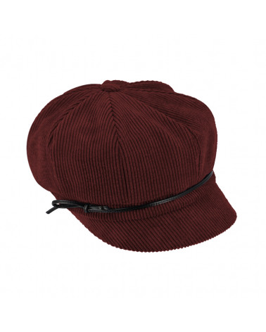 Casquette forme gavroche en velours côtelé coloris Bordeaux - Chapo & Co