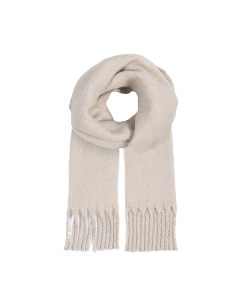 Grande écharpe chaude à franges coloris uni nature - Chapo & Co