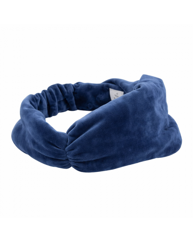 Bandeau femme en velours doublé pour l'hiver coloris bleu - Chapo & Co