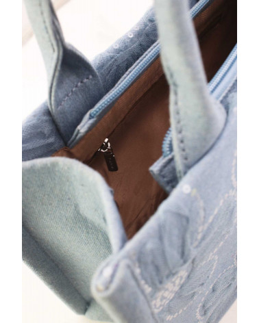 Sac cabas femme en tissu jeans avec anses et bandoulière – Chic et Pratique