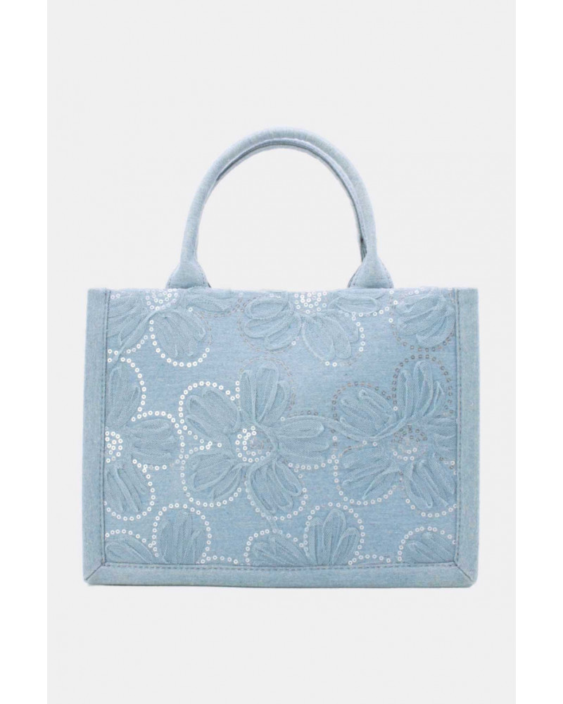 Sac cabas femme en tissu jeans avec anses et bandoulière – Chic et Pratique