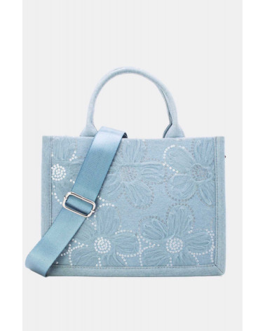 Sac cabas femme en tissu jeans avec anses et bandoulière – Chic et Pratique