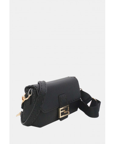 Sac à main chic à double bandoulière coloris noir - Chapo & Co