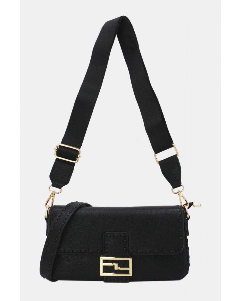 Sac à main chic à double bandoulière coloris noir - Chapo & Co