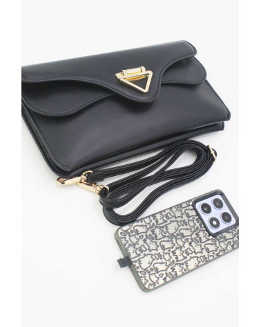 Sac à main sobre et chic effet cuir coloris noir - Chapo & Co