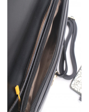 Sac à main sobre et chic effet cuir coloris noir - Chapo & Co