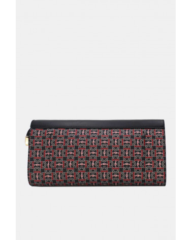 Pochette longue monogramme coloris noir avec bandoulière - Chapo & Co