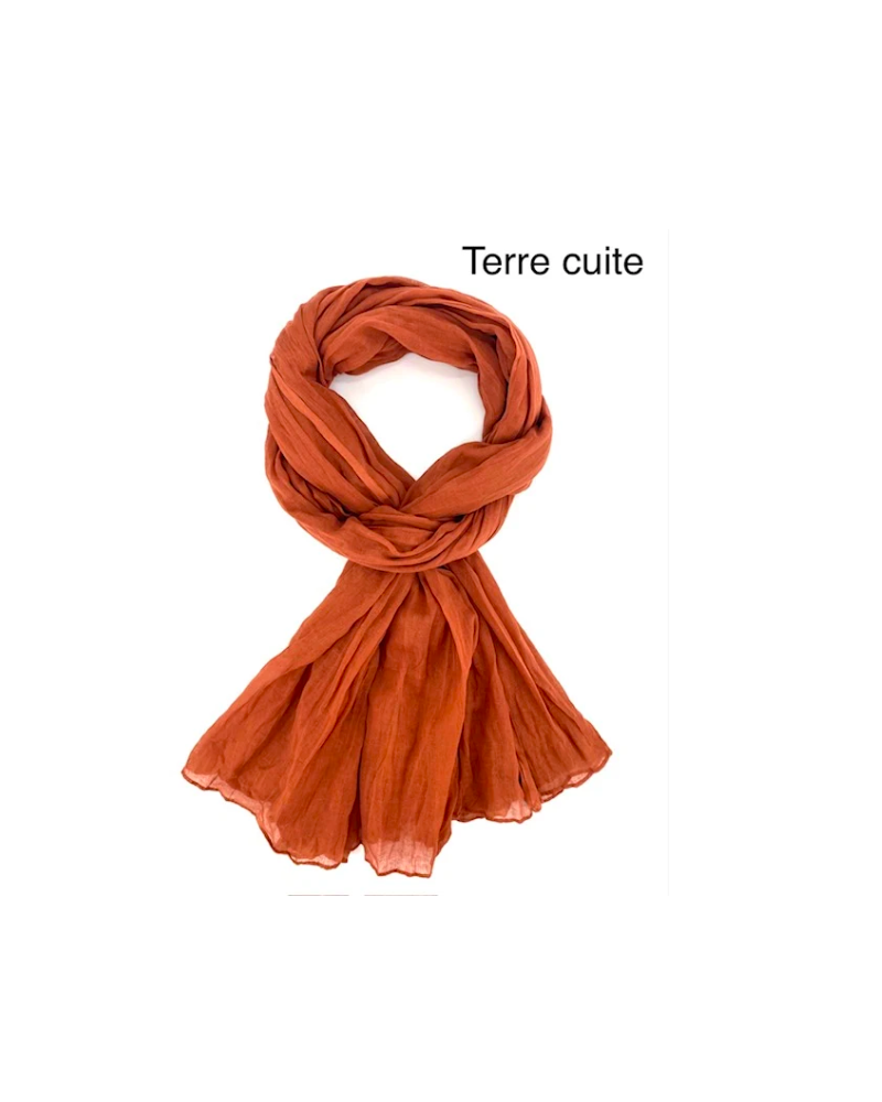 Foulard chèche en 100% coton indien divers coloris uni - Chapo & Co