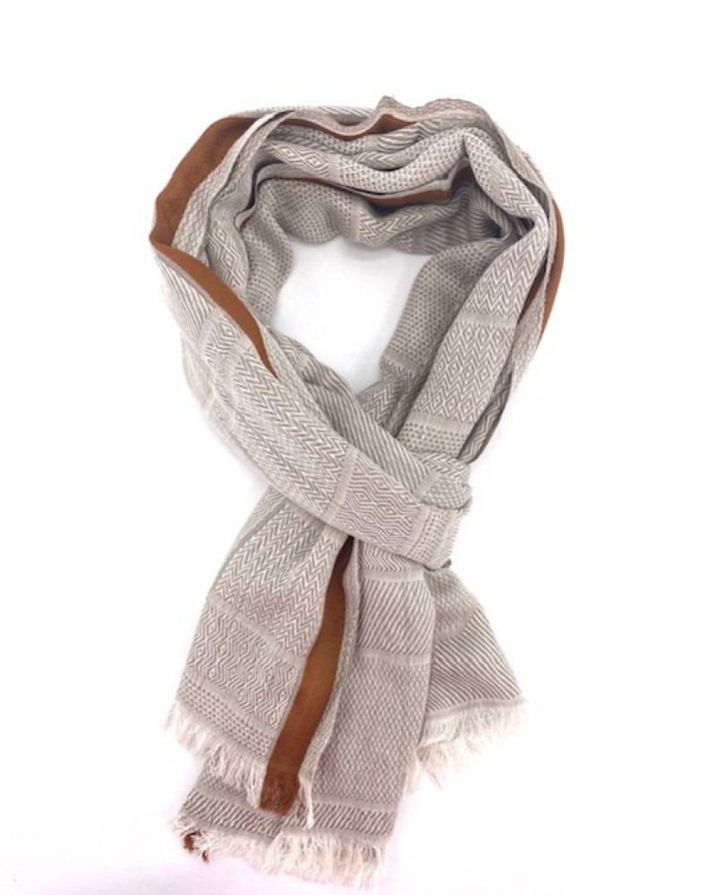 Foulard chèche en 100% coton indien coloris beige - Chapo & Co